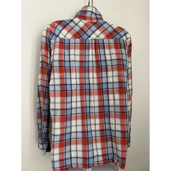 JCREW FACTORY Plaid Tunic Size Medium Multicolored Lightweight Pullover - Picture 5 of 9